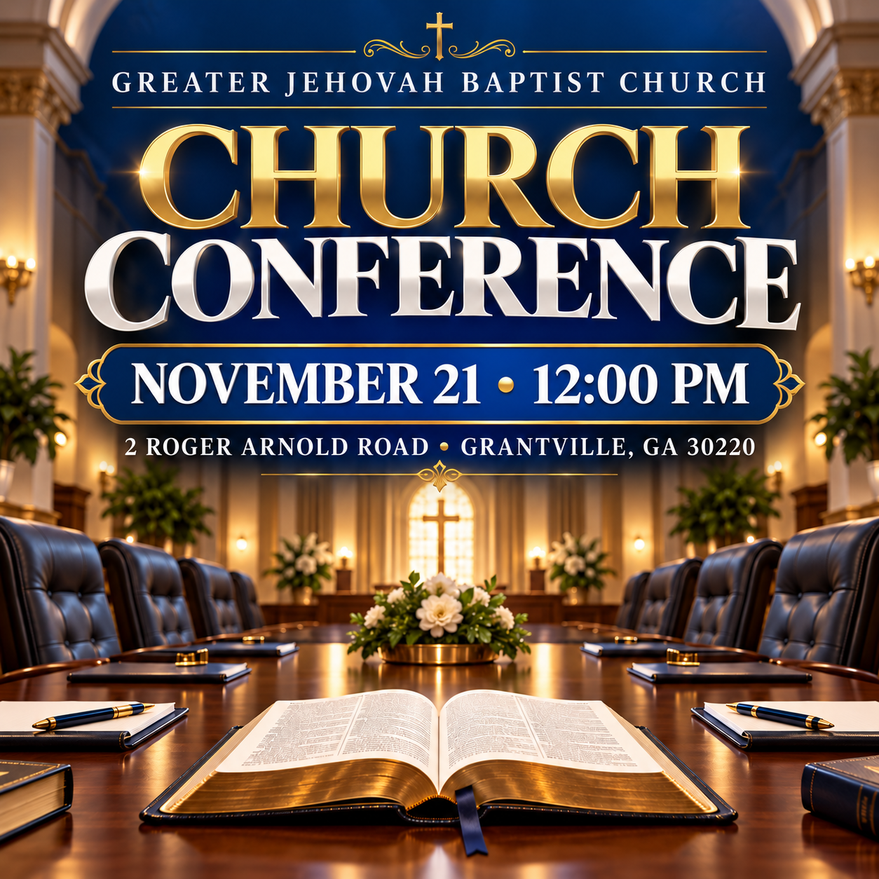 Church Conference at Greater Jehovah Baptist Church, November 21 at 12:00 PM