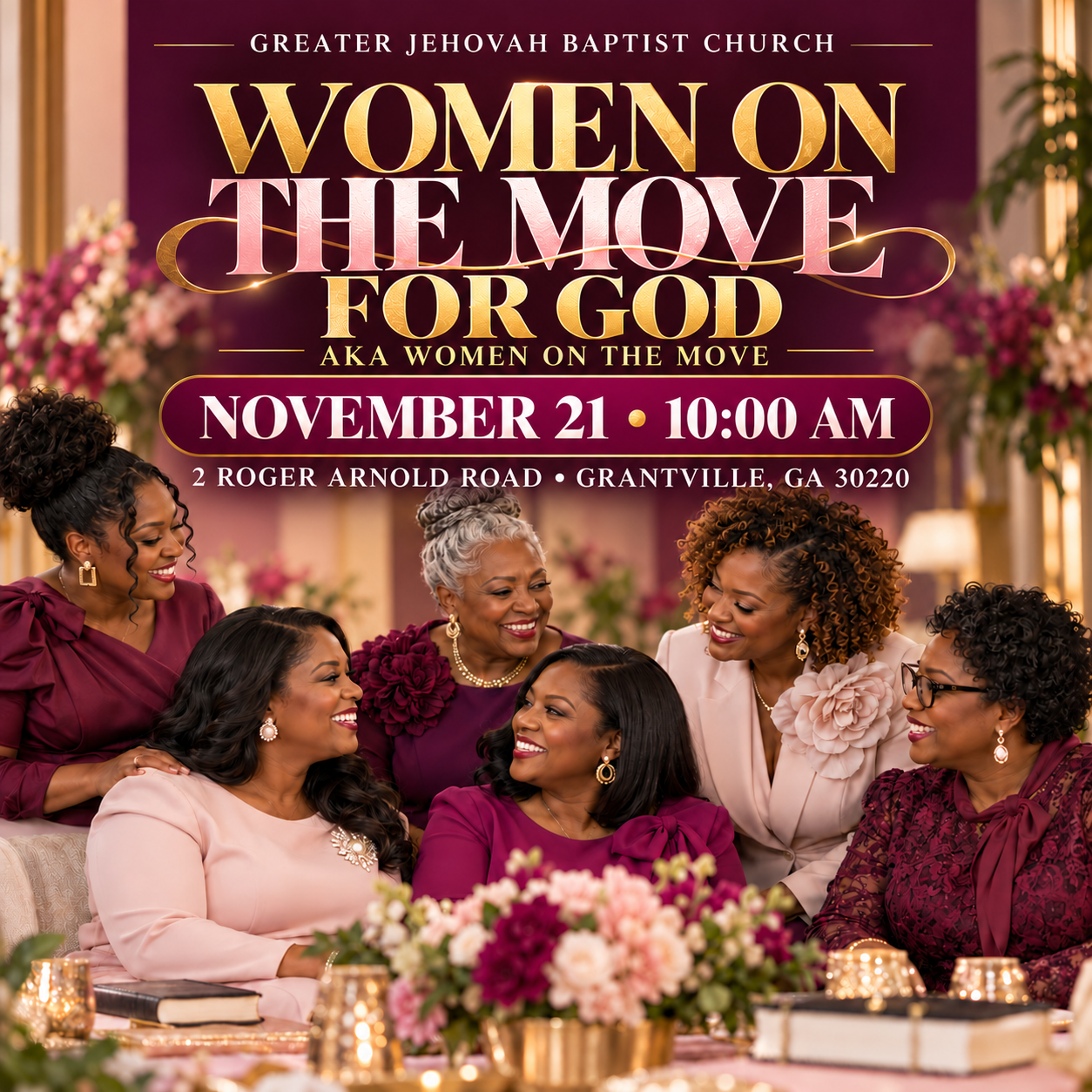 Women on the Move for God at Greater Jehovah Baptist Church, November 21 at 10:00 AM